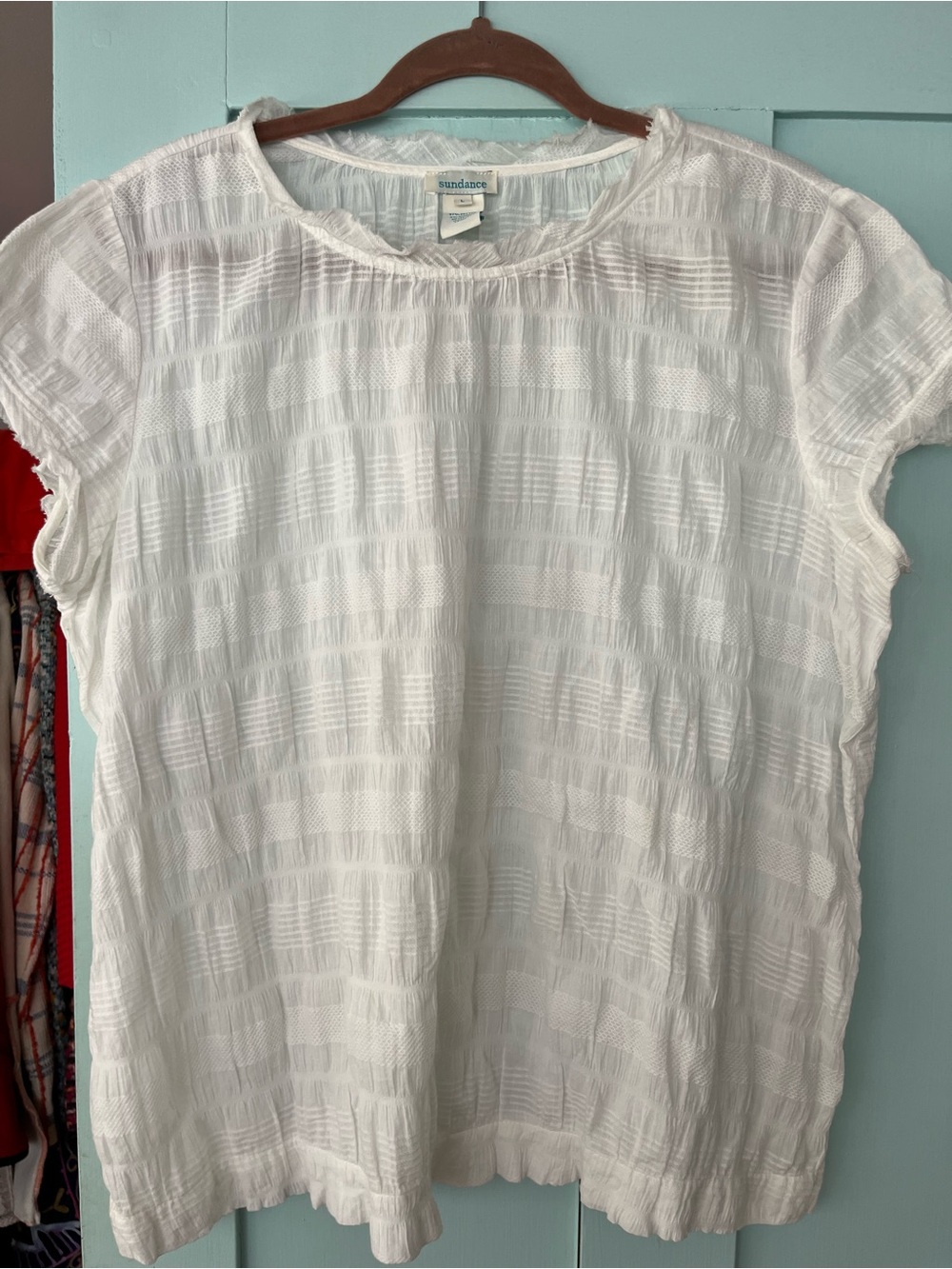 Sundance white capped sleeve top